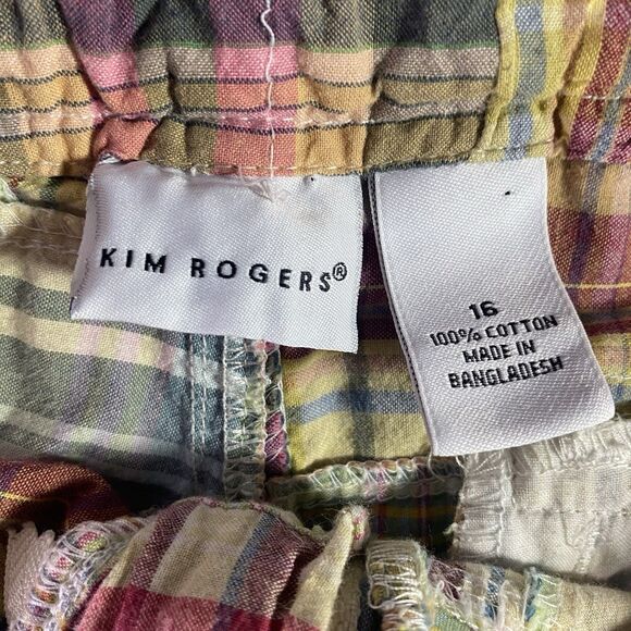 Kim Rogers Bermuda Shorts Patchwork Plaid 100% Cotton Womens Size 16 Multicolor - Picture 4 of 9